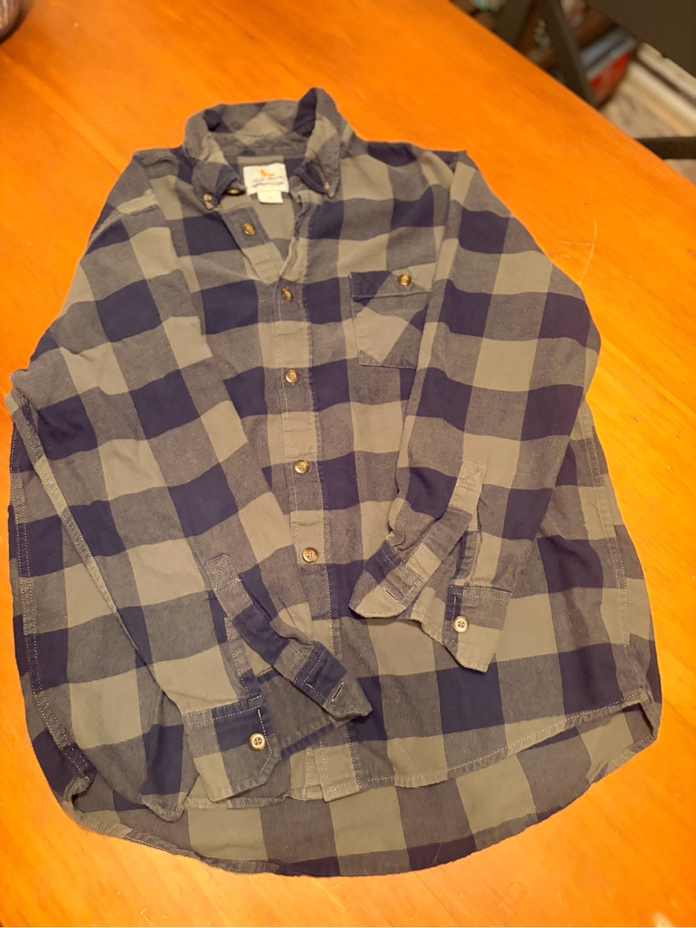 Field & Stream Men's Navy and Gray Plaid Button-Down Shirt